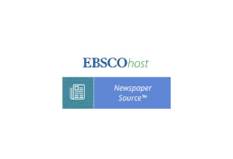 EBSCOhost Newspaper Source